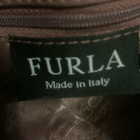 Furla Shoulder Bag Brown/Mauve Leather Made in Italy EUC - Picture 2 of 12